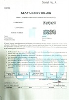 Milk processor licence